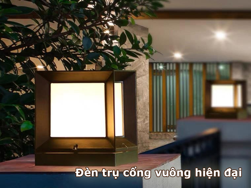 Đèn trụ cổng vuông hiện đại