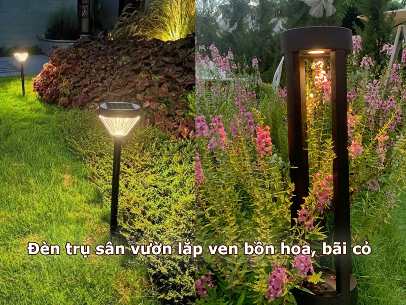 Đèn trụ sân vườn lắp ven bồn hoa bãi cỏ