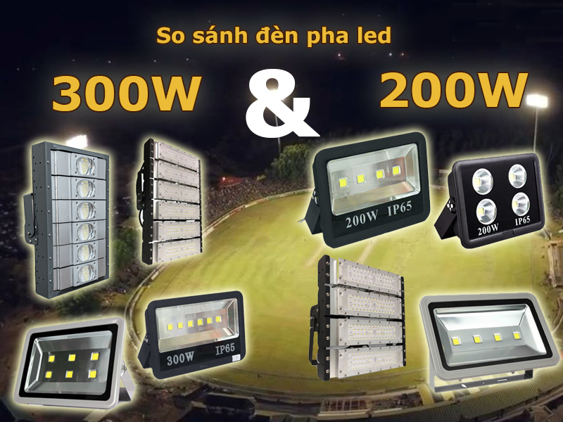 So sánh đèn pha LED 200W và 300W