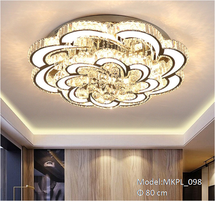Đèn mâm mika pha lê ốp trần MKPL_098