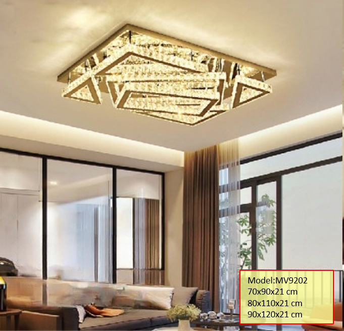 Đèn mâm pha lê vàng MV9202