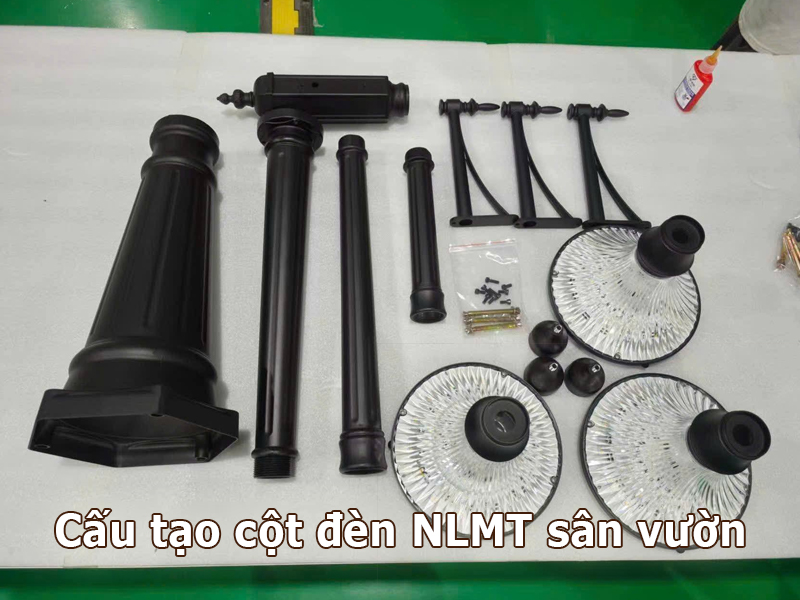 Cấu tạo của cột đèn NLMT sân vườn