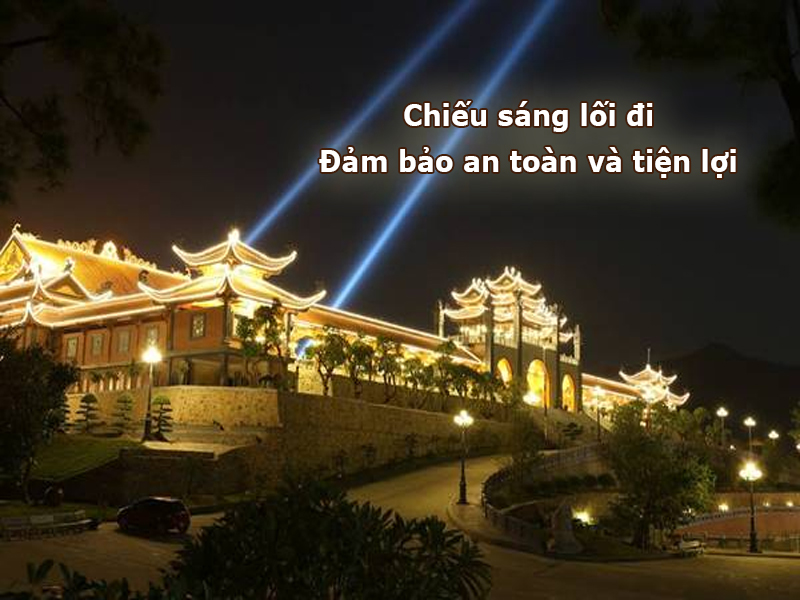Chiếu sáng lối đi đèn chùa đảm bảo an toàn và tiện lợi