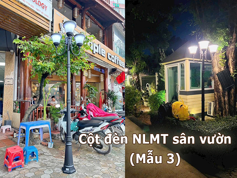 Cột đèn sân vườn năng lượng mặt trời mẫu 3