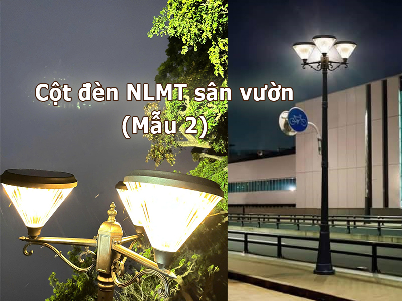 Cột đèn sân vườn NLMT (mẫu 2)