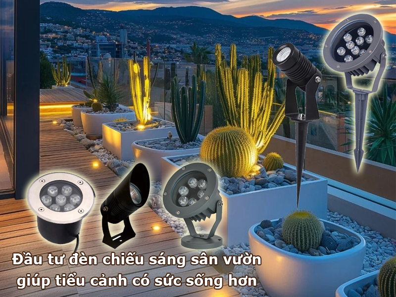 Đầu tư đèn chiếu sáng sân vườn giúp tiểu cảnh có sức sống hơn