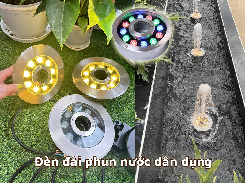 Đèn led âm nước bánh xe phổ thông