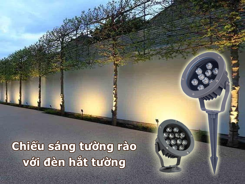 Chiếu sáng tường rào bằng đèn hắt tường