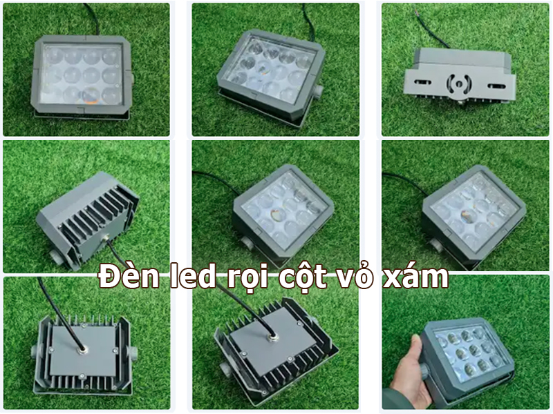 Đèn led rọi cột vỏ xám