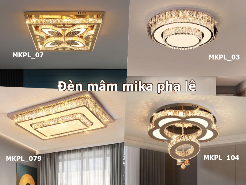 Đèn mâm mika pha lê