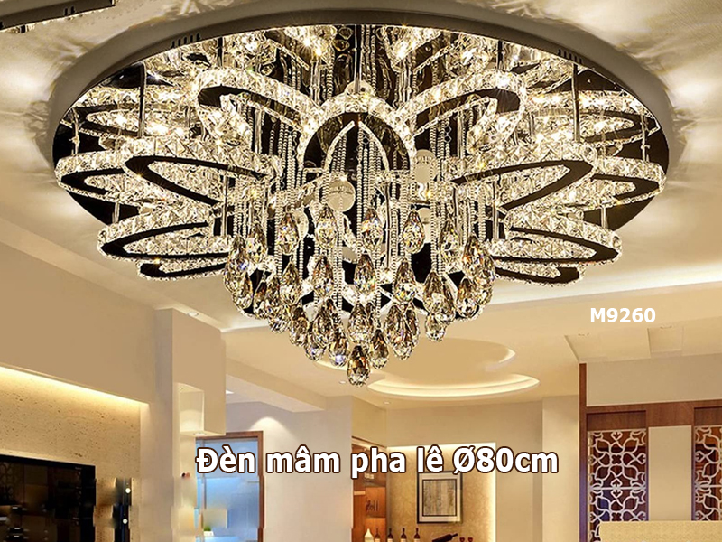 Đèn mâm pha lê M9620 phi 80cm
