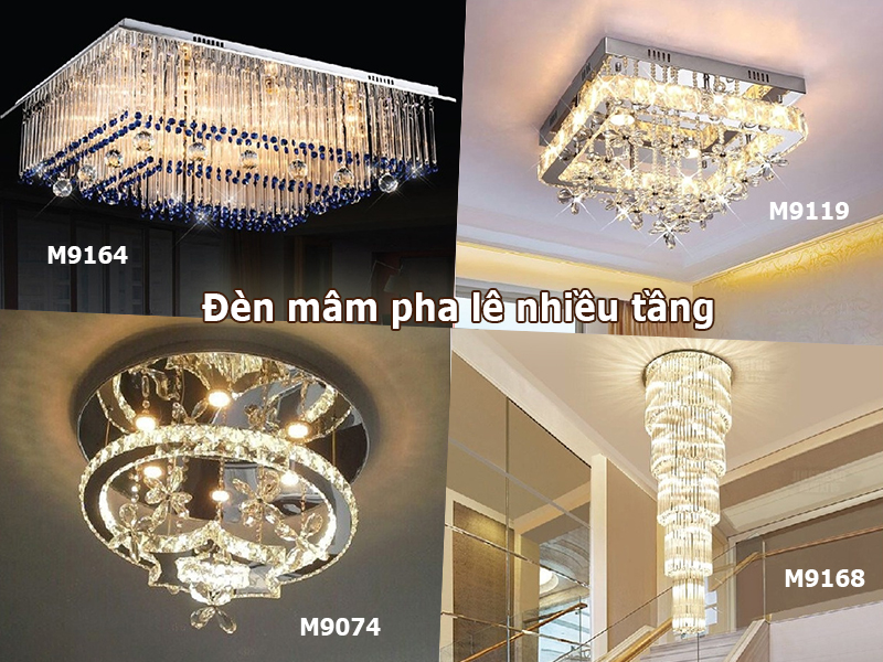 35+ mẫu đèn mâm pha lê nhiều tầng đẹp, đẳng cấp