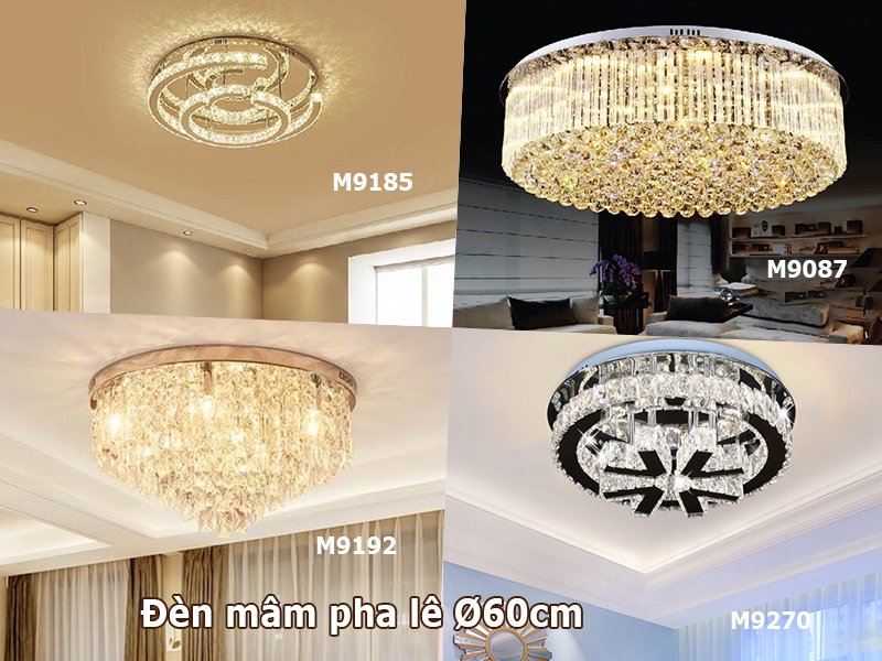 Đèn mâm pha lê Ø60cm