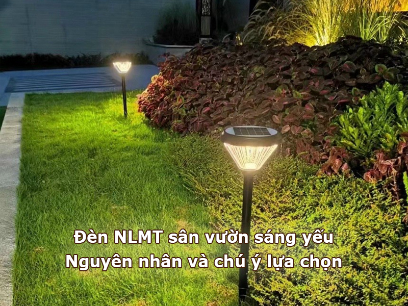 Đèn NLMT sân vườn sáng yếu: Nguyên nhân và chú ý lựa chọn