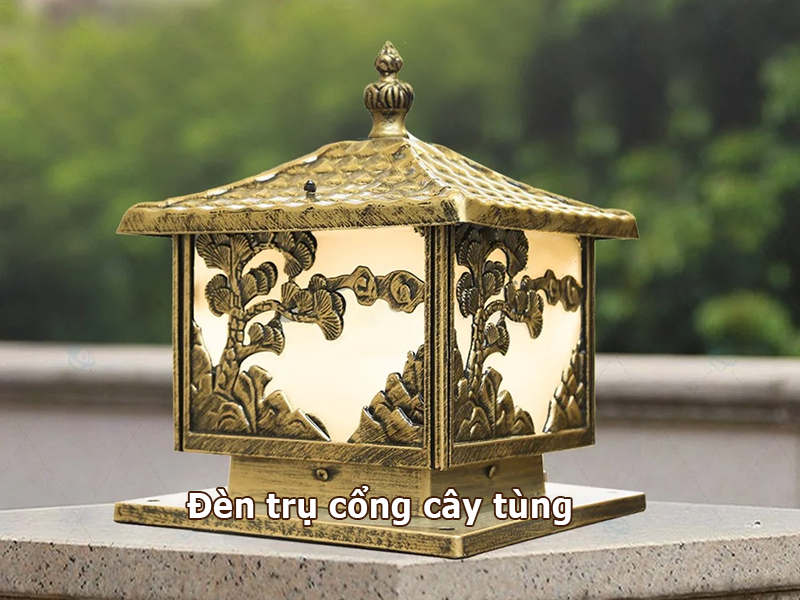 Đèn trụ cổng cây tùng