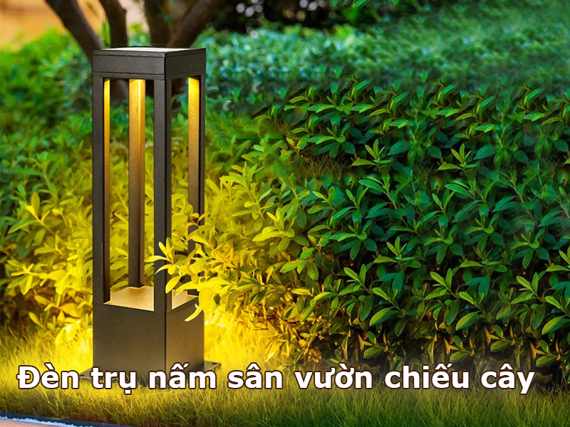 Đèn trụ nấm sân vườn chiếu cây