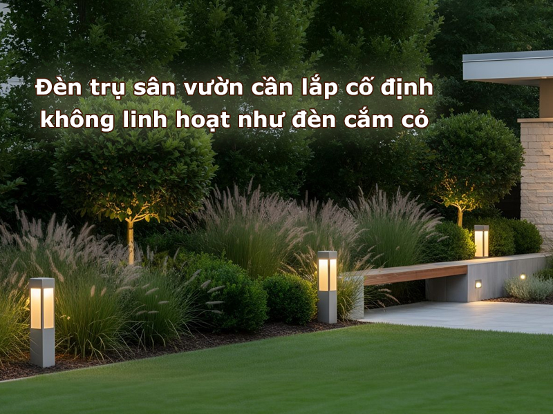 Đèn trụ sân vườn cần lắp cố định