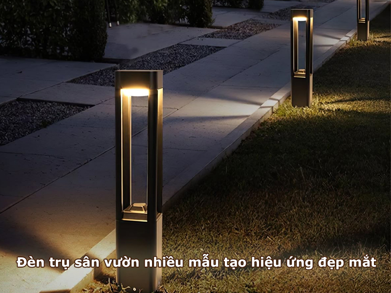Đèn trụ sân vườn tạo hiệu ứng đẹp mắt
