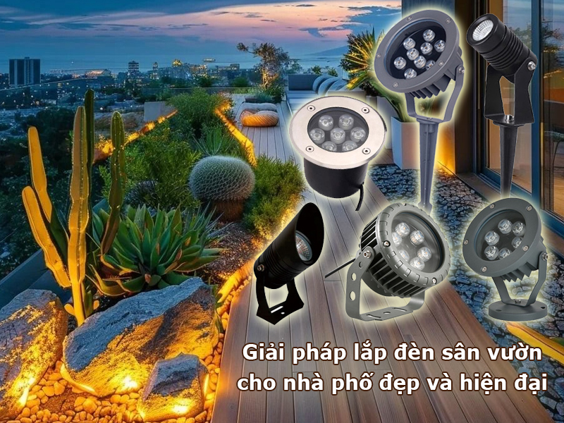 Giải pháp lắp đèn sân vườn cho nhà phố đẹp và hiện đại