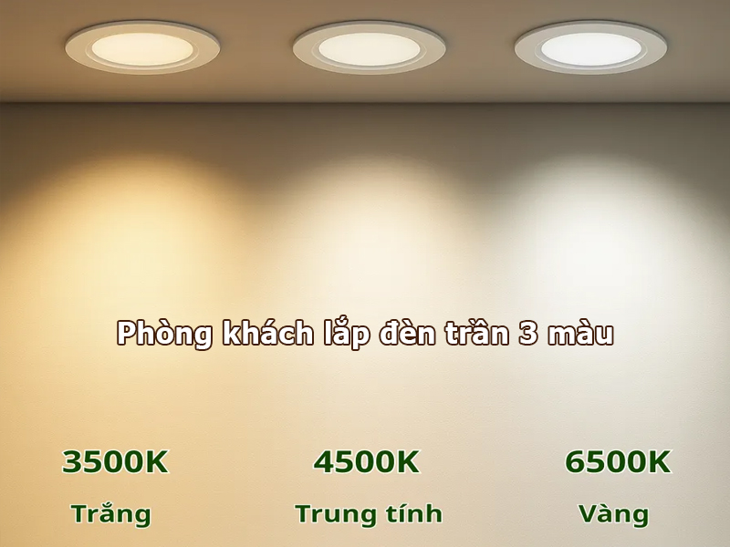 Phòng khách lắp đèn trần phòng khách