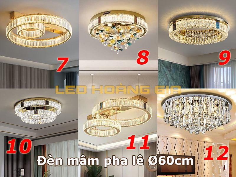 Các mẫu Đèn mầm pha lê Ø60cm