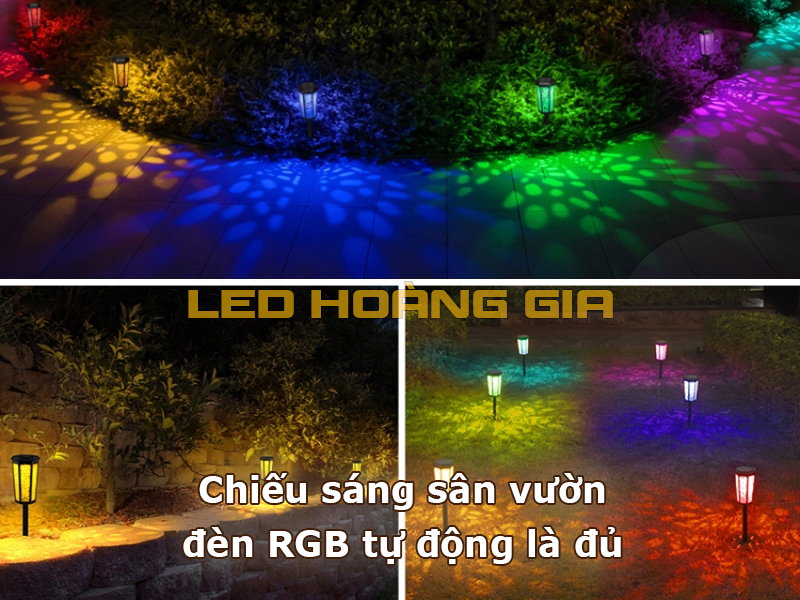 Chiếu sáng sân vườn đèn RGB tự động là đủ