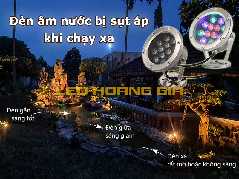 Đèn âm nước bị sụt áp khi chạy xa Nguyên nhân, cách xử lý và kinh nghiệm thực tế
