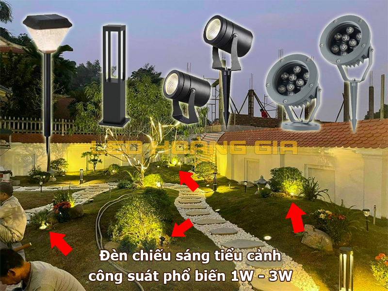 Công suất đèn chiếu sáng tiểu cảnh 1 - 12W