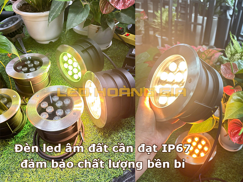 Đèn led âm đất cần đảm bảo IP67