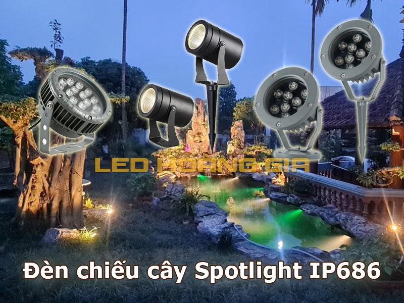 Đèn led chiếu cây spotlight ngoài trời IP66