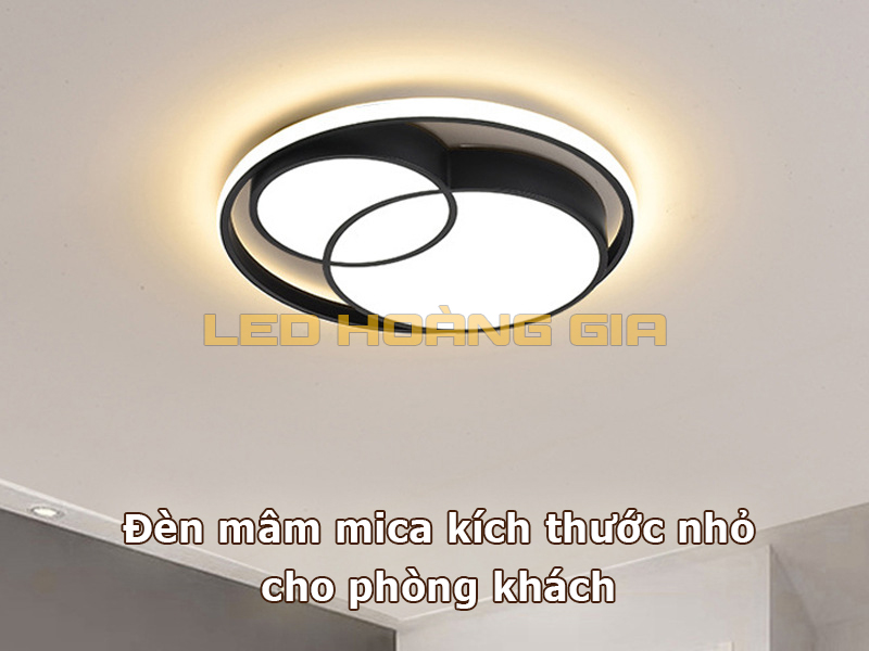 Đèn mâm mica kích thước nho cho phòng khách