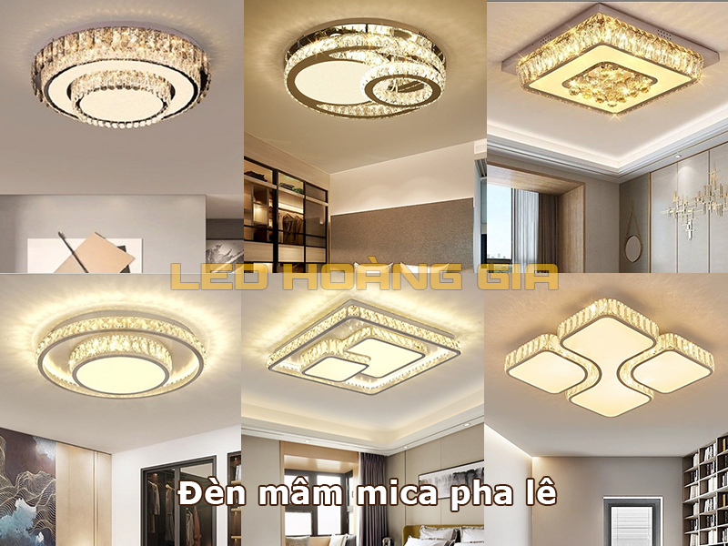 Đèn mâm mica pha lê