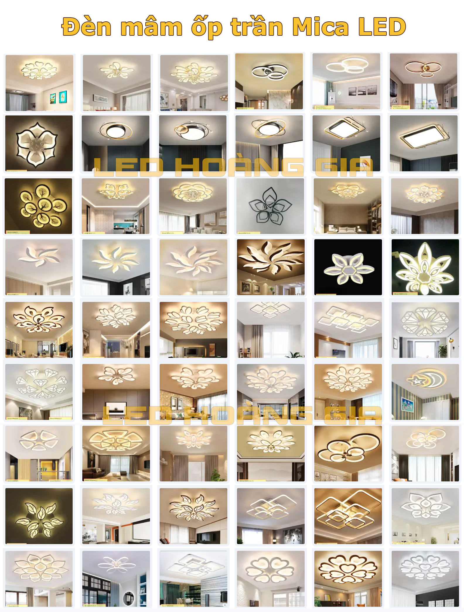 Bộ sưu tập đèn mâm ốp trần mica LED