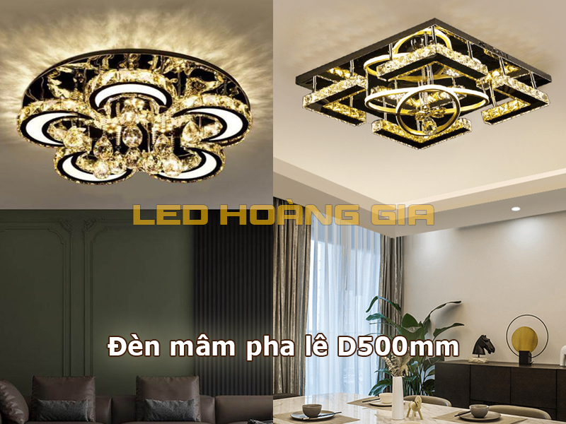 Đèn mâm pha lê D500mm