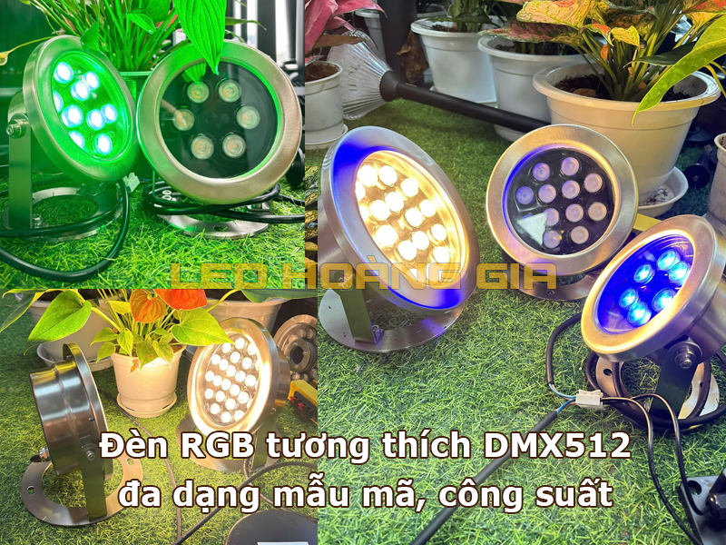 Đèn RGB tương thích DMX512 đa dạng mẫu mã, công suất