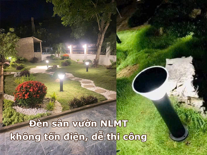 Đèn sân vườn NLMT dễ thi công, không tốn điện