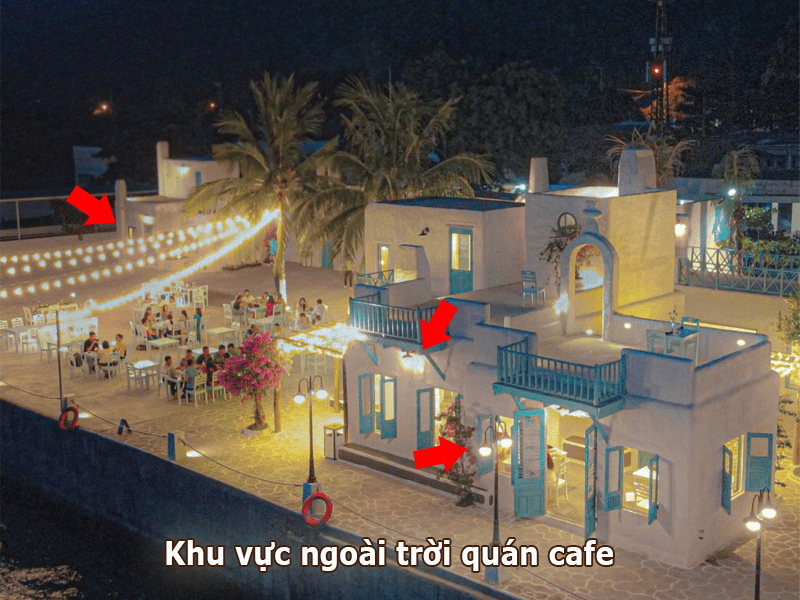 Quán cafe lắp đèn ngoài trời đẹp