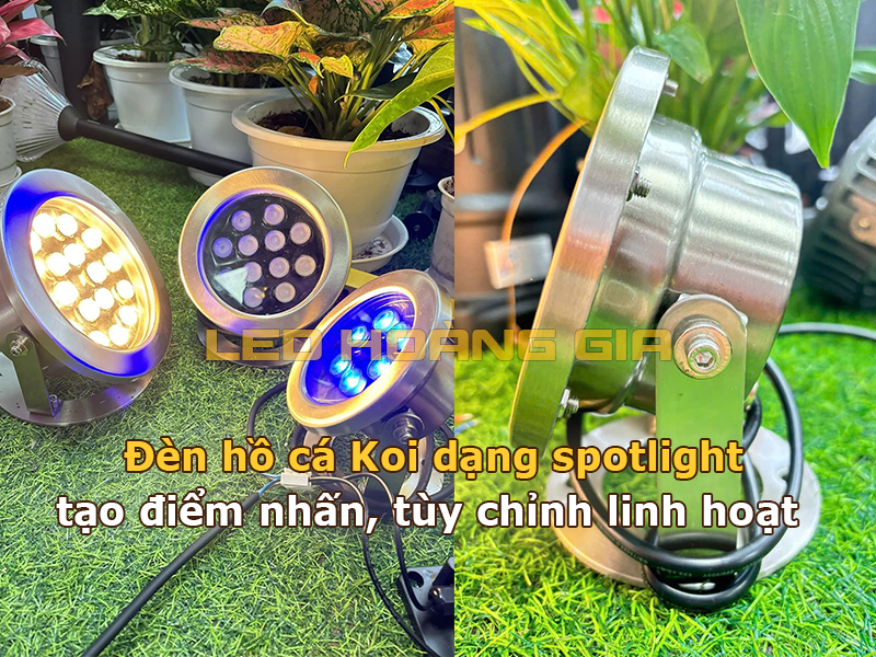 Đèn hồ cá Koi spotlight tạo điểm nhấn linh hoạt