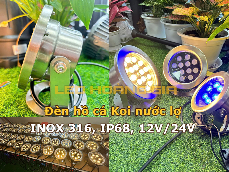 Đèn led âm nước Spotlight cho hồ cá nước lợ