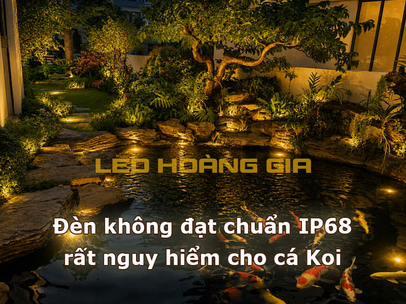 Đèn không đạt chuẩn IP68 rất nguy hiểm cho đàn cá Koi