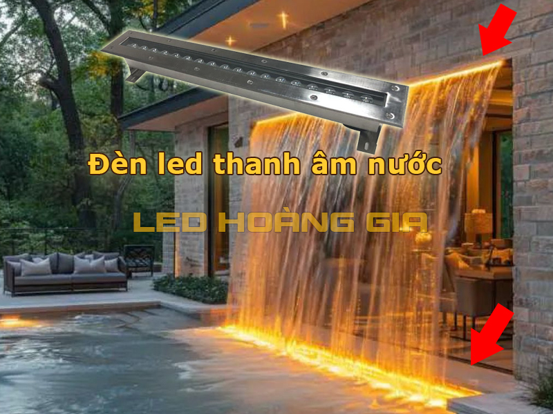 Đèn led thanh âm nước chiếu thác nước dài