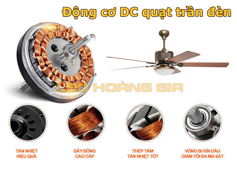 Động cơ DC của quạt trần đèn