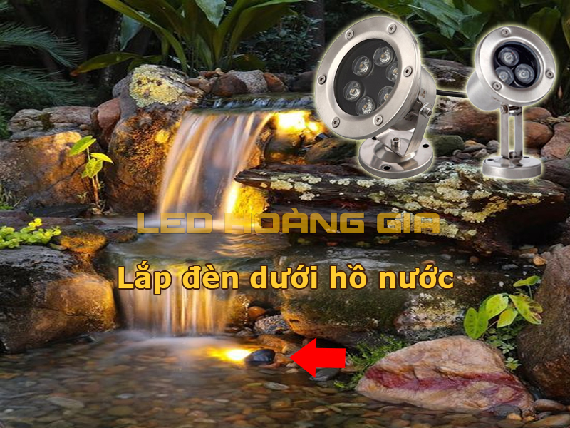 Lắp đèn phía dưới hồ nước