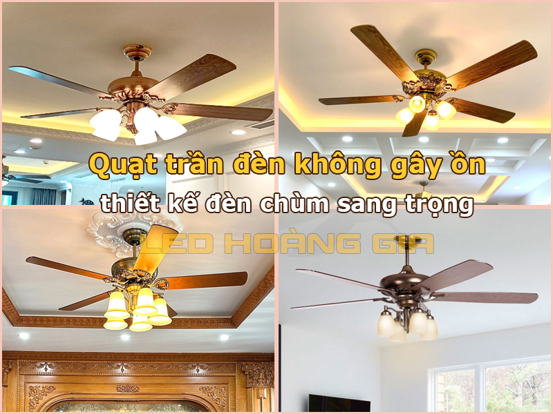 Quạt trần đèn chùm động cơ DC êm ái, hiện đại