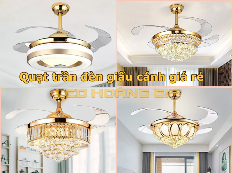 Quạt trần đèn giấu cánh giá rẻ