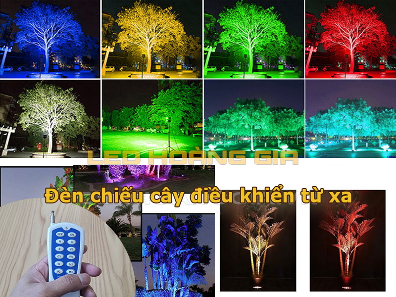 Đèn led chiếu cây điều khiển từ xa