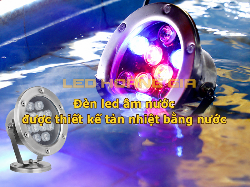 Đèn led âm nước được thiết kế tản nhiệt bằng nước