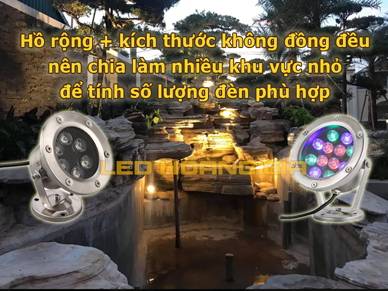 Chia nhỏ khu vực để tính số lượng đèn phù hợp