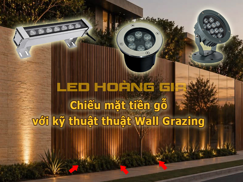 Chiếu mặt tiền gỗ với kỹ thuật thuật Wall Grazing