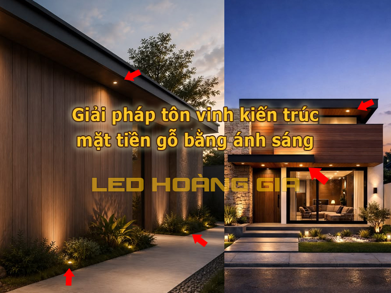 Giải pháp chiếu sáng mặt tiền gỗ